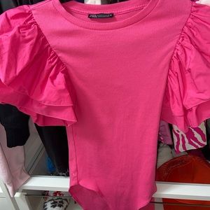 Zara Pink Bodysuit size small